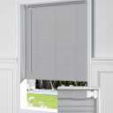 UNISHADES No Drill Blinds for Windows 1" Vinyl L-Shaped Slats Cordless Mini Blinds for Home, for Window Size 29" W × 64" H Grey