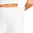 G Gradual Women's 12" Bermuda Long Shorts with Pockets High Waisted Stretch Knee Length Shorts for Women Summer Walking (White, L)