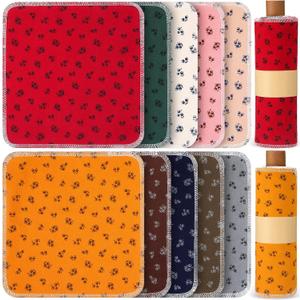 Redbaker 50 Pcs Reusable Paper Towels Paperless Reusable Cotton Cloths Toilet Absorbent Washable Paper Towels with Roll Kitchen Dishcloth for Kitchen Paperless Dishcloths(Rose)