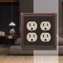 Amerelle Continental Double Duplex Cast Metal Wallplate in Aged Bronze