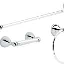 DELTA FAUCET FNDS63-PC Foundations Wall Mounted 3-Piece Bath Accessory Set in Polished Chrome