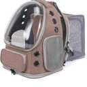 Cat Backpack Carrier for Large Cats, Expandable Cat Bubble Backpack, Dog Carriers for Small Medium Dogs, Airline Approved Pet Carrier for Travel Hiking Outdoor(Brown)