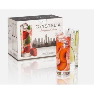 Crystalia Philadelphia Highball Glasses, Set of 6
