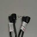 PLUGTUL 1 Foot Extension Cord Black, 2-Pack Short Power Cord, Indoor/Outdoor 16 Gauge 3 Prong Grounded Wire ETL Listed, 13A 1625W 125V SJTW