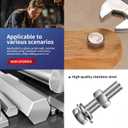 1/2-13 x 1-1/4" Hex Head Screw Bolt, Nuts, Flat & Lock Washers, 10Pcs 18-8 (304) Stainless Steel, Fully Threaded, by SG TZH