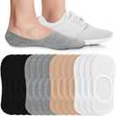 Eedor No Show Socks Womens Invisible Liner, Non Slip & Low Cut, Casual & Formal Wear, Soft & Stretchable (8-10, 8 Pairs (16 Socks)_4 Colors)