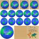 Jenaai 12 Sets Social Worker Gift 2.5 Inch Mini Graduation Globe Earth Stress Balls Squeeze Relief Balls with Thankful Card for Office Finger Exercise Volunteers