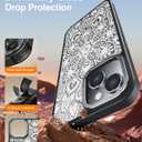 Goodon for iPhone 15 Plus Case with Privacy Screen Protector, Compatible with Magsafe, Shockproof Translucent Matte Cover - Cute Floral Design Phone Case for Women and Girls - Mandala Flower