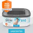 Diaper Genie Jumbo Square Refill, with Continuous Film, can Hold up to 810 Newborn-Sized Diapers per Refill.