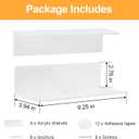 9 Inch Acrylic Floating Shelf No Drill Adhesive Wall Shelf Set of 4 for Funko Pop Storage, Floating Shelves Damage-Free Expand Wall Space for Living Room, Bathroom, Gaming Room, Office - White