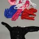 Justgoo Womens Lace G-String Thongs Panties Underwear Low Rise T-Back Underpants Pack of 1-6, M