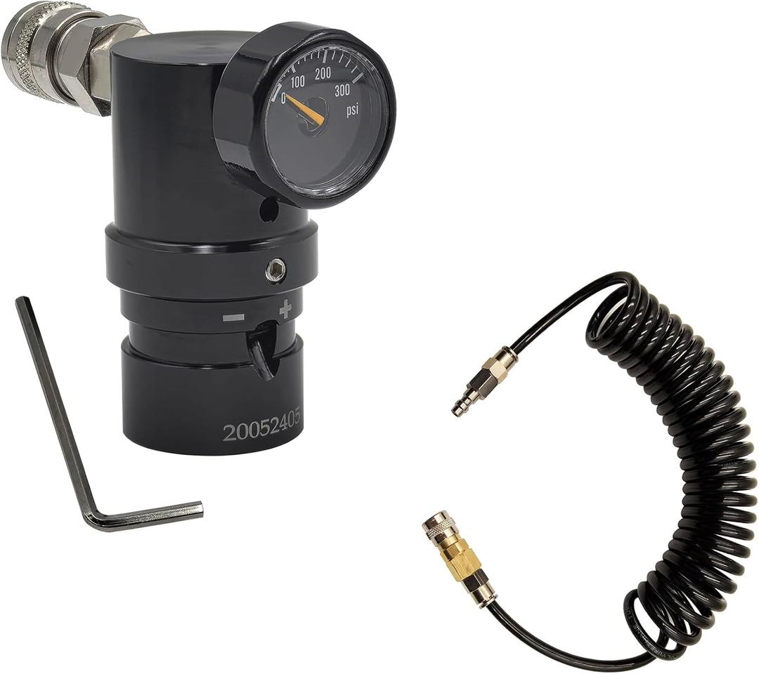 HPA Low Pressure MR Reg GEN2 Micro CO2 Regulator Adjustable with US 2202 Foster Output 20psi to 200psi for Airsoft Pistol PCP Paintball