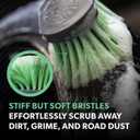 Chemical Guys Wheelie All Exterior Surface and Wheel Brush, Wheel Cleaner Brush with Soft Bristles, Safe Cleaning of Rims, Tires, and Exterior Surfaces on Cars, Trucks, Motorcycles, RVs, & More, Green