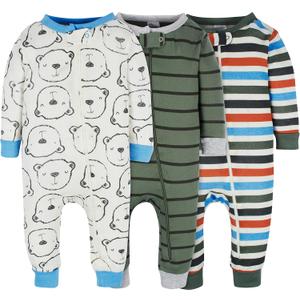 Onesies Brand baby-boys 3-pack Snug Fit One-piece Cotton Pajamas (0-3 Months, Bear)