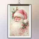 2 x GSPQAZ Vintage Santa Claus Christmas Wall Art - Festive Holiday Decor Canvas Print for Home or Office 12x18inch-Unframed