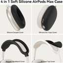 Silicone Case Cover for AirPods Max Headphones, Ear Pad Case Cover/Ear Cups Cover/Headband Cover for AirPods Max 2/1 (2026/2024/2020)(USB-C/Lightning), Silicone Accessories for Apple AirPod Max, Black