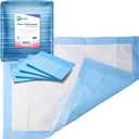 Emerald Incontinence Underpads, 50 Pads, Waterproof Plastic Backing, Highly Absorbent Cotton Fluff, NonSkid, for Bedwetting, Pets, Seniors
