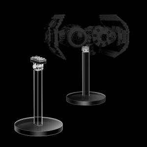 NAOCARD Acrylic Display Stand for Lego 75399 Rebel U-Wing Starfighter Building Set, Transparent Rotating Acrylic Riser Compatible with TIE Bomber 75347, TIE Fighter & X-Wing 7539