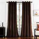SMILETIME Brown 108in Long Luxury Velvet Curtain Panels with Grommet, Insulated Soft Privacy Noise Reducing Velvet Window Drapes Thicker Velvet Pinch Pleat Curtains for Living Room 2 Panels 52W x 108L
