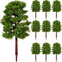 SHINEOFI 20Pcs Model Trees for Diorama, Miniature Plastic Trees for Crafts, Architecture Scenery, Train Railway Landscape, Mixed Green Fake Mini Figurines for Projects