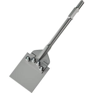 65A Shank 6 Inch Wide Floor Scraper Chisel Bit - 24" Long Alloy Steel Jack Hammer Drill Bit Blade Scraper, Spring-loaded Bolt Reinforcement, Removal Tools for Tile Thinset Hardwood Adhesive