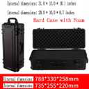 31" L x 13" W x 10" H Large Hard Case with Foam, Portable Rolling Hard Case with Wheels, Waterproof Shockproof Dustproof, Suitable for Cameras, Lenses, Camcorder, Instrument, Telescopes