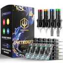 POSEIDON 50PCS Tattoo Cartridge Needles Assorted Mixed Size #12 Round Liner Shader Magnum - 5RL 7RL 9RL 5RS 7RS 9RS 7M1 15M1 7RM 15RM with Membrane Professional Disposable Tattoo Needles