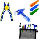 Building Blocks Tool Kit - Brick Separator, Mini Blocks Tool Set - Multi-Functional Hammer, Pliers, Axle Rods Assortment Pack Compatible with lego & technic and Most Major Brands(Blue Stye)