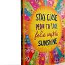 Inspirational Wall Decor,Stay Close to People Who Feel Like Sunshine Wall Art Canvas Framed Prints for Teen Girls Room Wall Decor 16x24 Inches