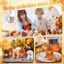 Vinsot 16 Pcs Thanksgiving Stuffed Animals Bulk Dog Plush with Pumpkin Maple Leaves Min Puppy Dog for Stuffed Animal Thanksgiving Theme Party Favors Gift