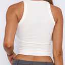 Women's Scoop Neck Tank Tops Ribbed Knit Slim Fit Sleeveless Camisole Shirts Casual Basic Solid Stretch Cami Tops Blouse (White, XS) 