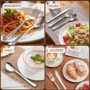 WDF 180 Pieces Silver Plastic Silverware - Silver Plastic Cutlery - Fancy Plastic Silverware Heavy Duty - 60 Forks 60 Knives 60 Spoons - Disposable Plastic Utensils Perfect for Party Wedding