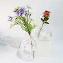 Glass Flower Vase 2 Set of Thickened Heavy Vintage Large Vases for Minimalist Nordic Retro Modern Ins Boho Style Parties Wedding Decorations, Office, Home Decor, Housewarming Gift (2Pack, Clear)