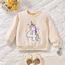 CPEI 4th Birthday Outfit for Toddler Girls 4 Year Old Fourth Four Sweatshirt Tutu Skirt Fall Clothes (Beige, 5T) (Beige)