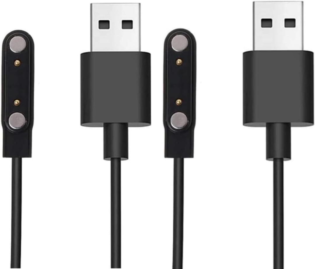 [2 Pack] Universal Smart Watch Charger Magnetic 7.62mm, Smartwatch Accessories Universal 2 Pin Magnetic Replacement Charger Compatible Cable Contact pin spacing 7.5mm - 8mm