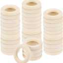 M METERXITY 100-Pack Unfinished Wood Rings, 30 mm/ 1.18 in Natural Wooden Rings 6 mm Thick Macrame Wooden Rings Smooth Solid Wooden Circles for Macrame Jewelry Making/DIY Crafts/Ring Pendant