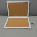 2-Pack Double-Sided Cork Board, 16" x 12" Hanging Wood Framed Small Bulletin Board, Picture Display Vision Board Kit Corkboards for Wall Room School Office Decor, 20 Pushpins (Vintage White)