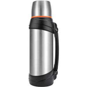 Large Thermosflask- 85oz Stainless Steel Insulated Bottle for Travel with BPA Free Cup - 2.5L Oversized Vacuum Insulated Thermoses with Handle and Strap for Hot & Cold Drinks(Silver)