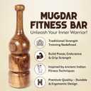 KNK Wooden Indian Club Mugdar Strength Training Fitness Club Babool Wood (6 to 7 KG)