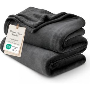 Bedsure GentleSoft Twin XL Fleece Blanket Dorm Bedding - Lightweight Soft Cozy Blankets for Bed, Sofa, Couch, Travel, Camping, Charcoal, 66"x90"