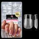 UNA GELLA Nail Tips Square: 504PCS Short Square Nail Tips Pre Etched Gel Fake Nails Tips, No C Curve For Women DIY Nail Extension French Style Salon Home Full Cover Soft Acrylic False Tips 12 Sizes