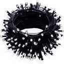 FULLBELL Black and White Christmas Decorations, Black Christmas Lights 33ft 100 LED with Memory Function, 8 Modes Gothic String Lights for Tree, Goth Home, Indoor Outdoor