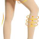 Ailaka Medical Compression Stockings for Women Men, Thigh High Footless 20-30mmHg Graduated Compression Socks with Silicone Band for Varicose Veins, Edema, Post-Surgery (Large (1 Pair), Beige)