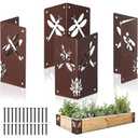 4Pcs Raised Garden Bed Corner Brackets with Cute Animal Engravings, 8"×4"×4", Ultra-Adaptive Cor-Ten Steel, Vibrant Color Changes, Fits 12"-24" Garden Beds, Stackable for Height