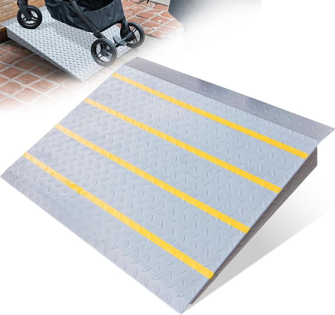 VNN Door Threshold Ramp, Threshold Ramps for Doorways, Ideal Entry Handicap Ramp for Elderly Wheelchairs, Carts, Scooters and Walkers, Door Ramp for 2in Rise(33.5" L * 31.7" W, Alloy Iron, 800LBS)