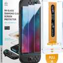 FASTSNAIL 3 Pack Screen Protector for Nintendo Switch 2(2025) with Alignment Frame Tool, Anti-Fingerprint & 9H Hardness Anti-Scratch & HD Clear Tempered Glass Screen Protector Installation Kit