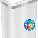 iTouchless 15 Liter / 4 Gal Sensor Bathroom Trash Can with Lid and AbsorbX Odor Filter, White Stainless Steel Small Waste Basket, Includes Air Freshener Fragrance Pack, Home Office Bedroom Livingroom