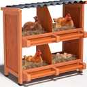 Chicken Nesting Boxes,4 Compartments Wooden Nesting Boxes for Chickens,Laying Nest Boxes for Hens Ducks Poultry Protect Eggs Chicken Coops Easy Egg Collection (4 BOXS)