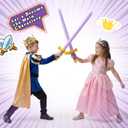 Outus 12 Pcs Inflatable Swords Blow up Swords Prince Themed Party Favors for Theme Birthday Party Swimming Pool Decorations Cosplay Halloween Costume Accessories Stage Props, 24 Inch (Gold,Purple)