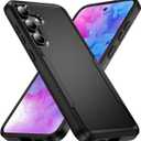 Designed for Samsung Galaxy S24 Case, Black Dual Layer, Heavy Duty Shockproof Tough Rugged Protective Cover for Galaxy S24 5G, Black